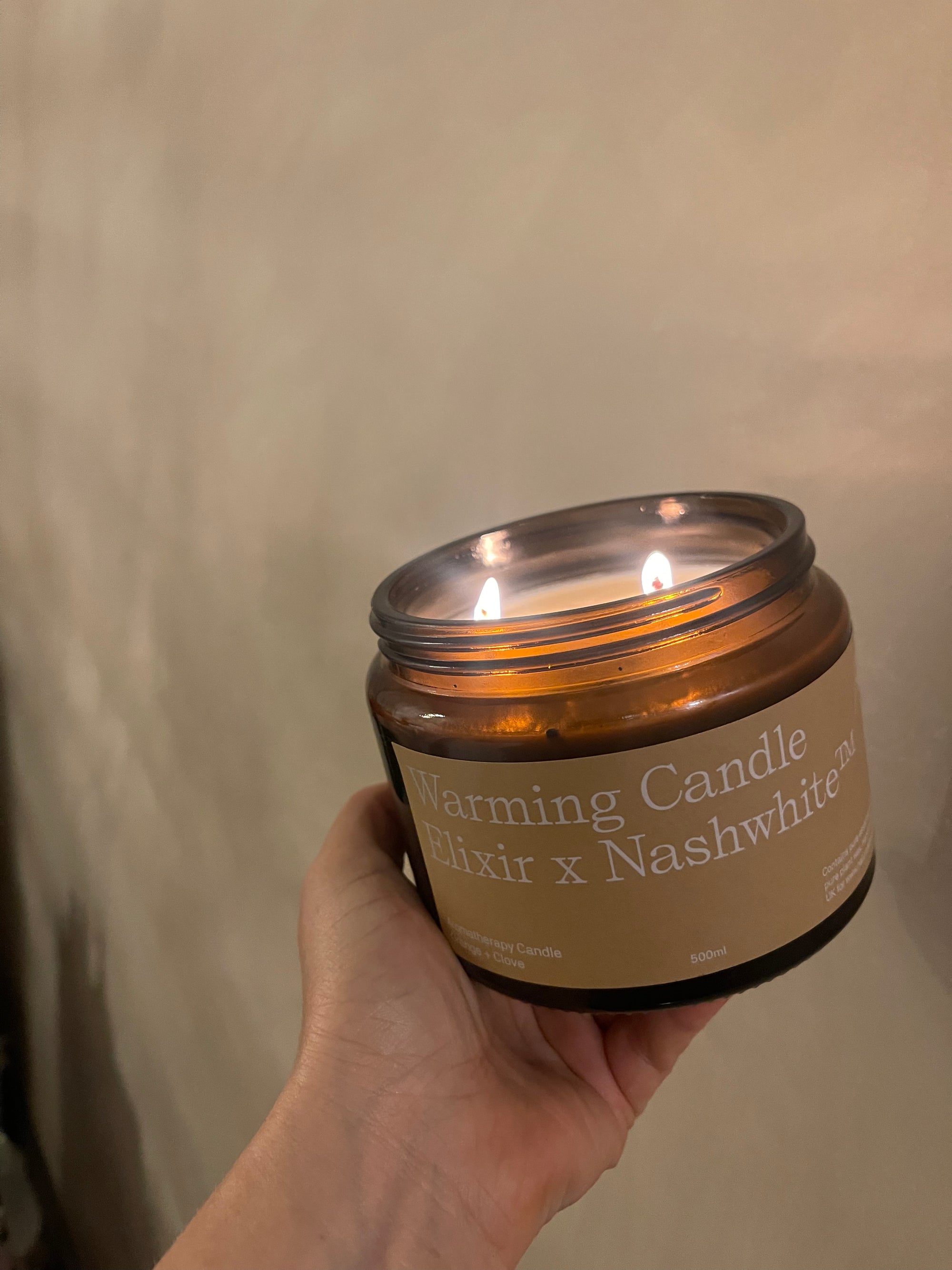 Nashwhite x elixir/  Warming candle Orange & Clove large 500ml