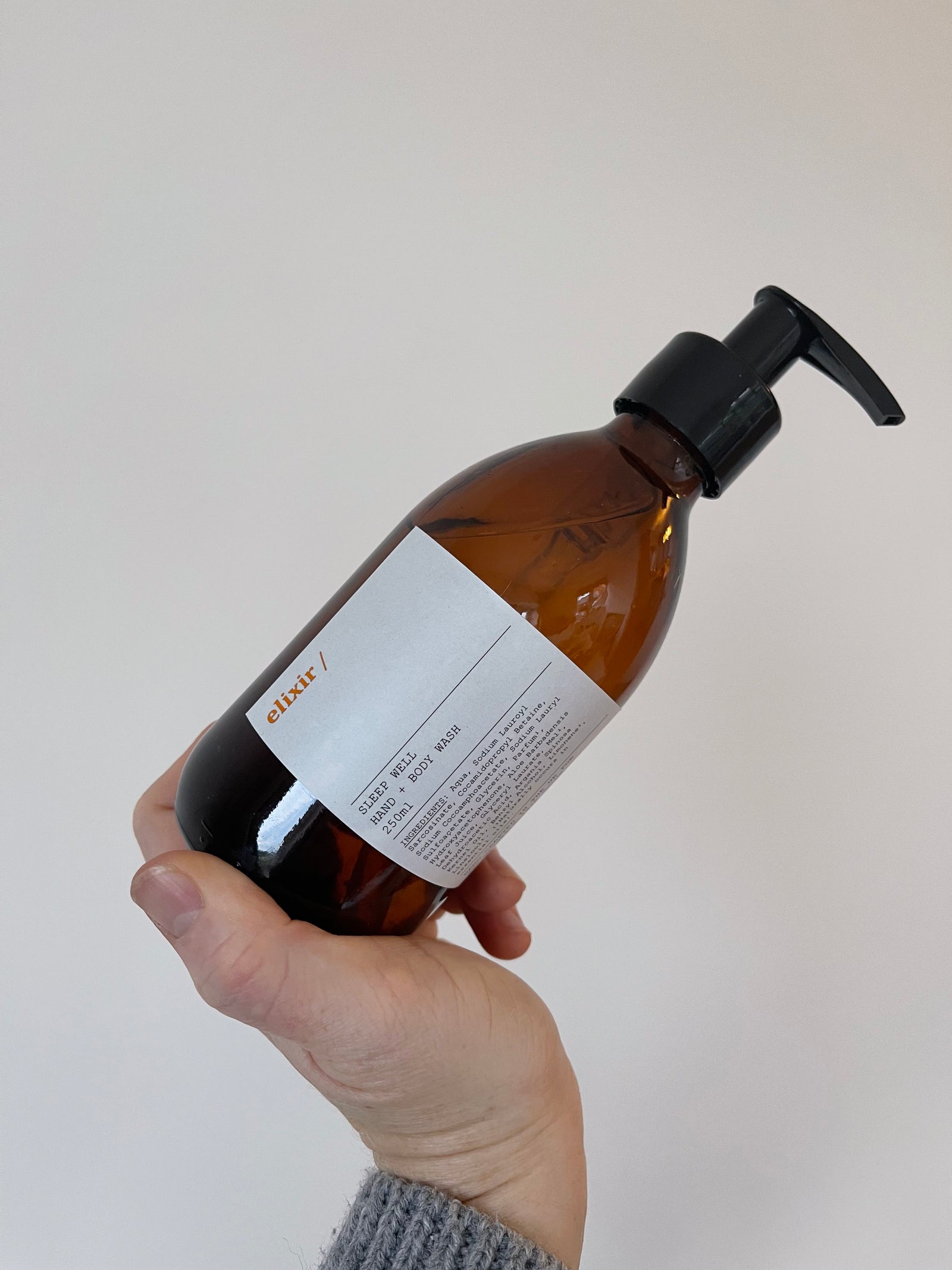 elixir/ natural sleep well hand and body wash