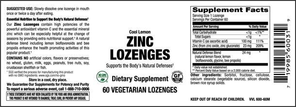 elixir/ Zinc Lozenges 60 veg lozenges
