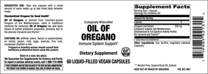 elixir/ Oil of Oregano Liquid Filled 60 Veg Caps