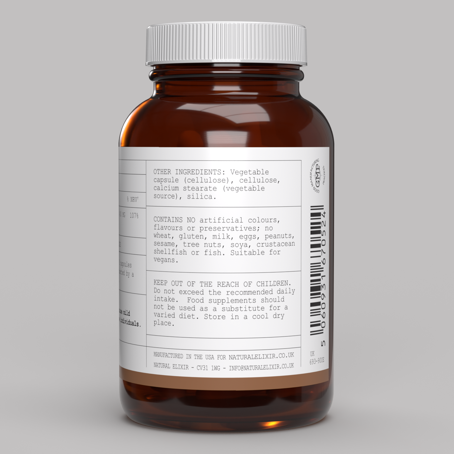 elixir/ Magnesium Glycinate 400mg 90 Veg Caps