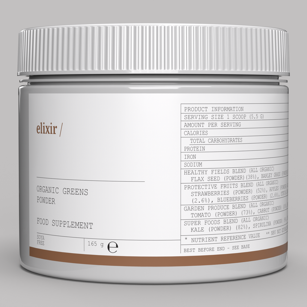 elixir/ Organic Greens Powder with Flax 165g