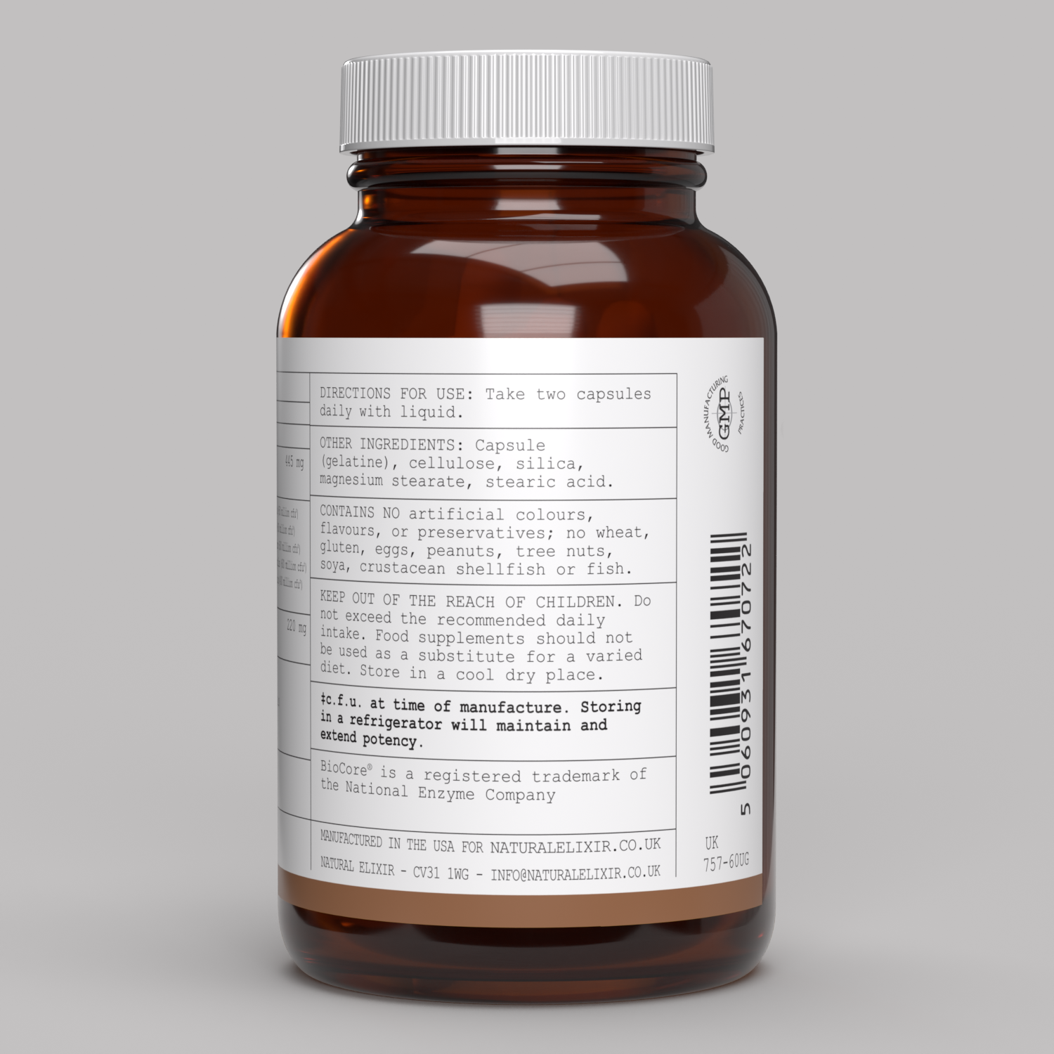 elixir/ Probiotic digestive support 60 capsules