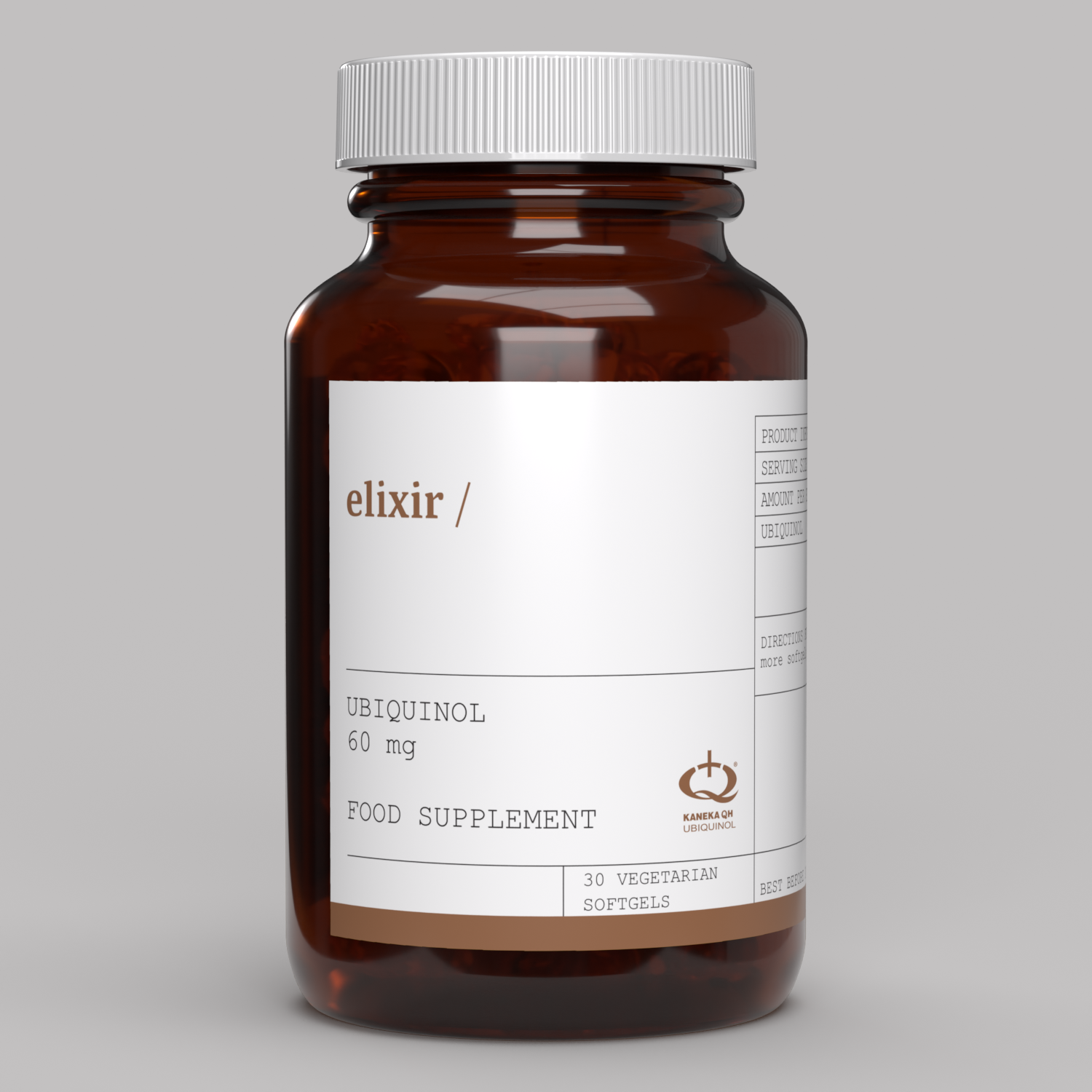elixir/ ubiquinol 30 vegisoftgels 60mg CoQ10