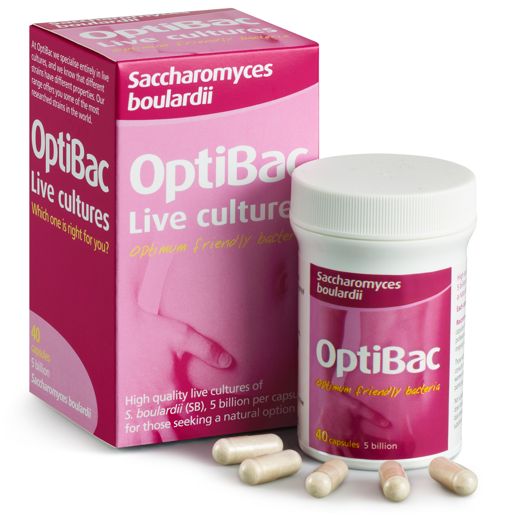 OPTIBAC probiotics Saccharomyces boulardii 40 capsules