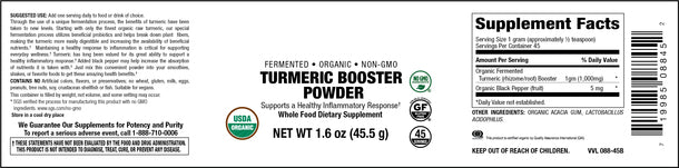 elixir/ Fermented Organic Turmeric Booster Powder with Black Pepper